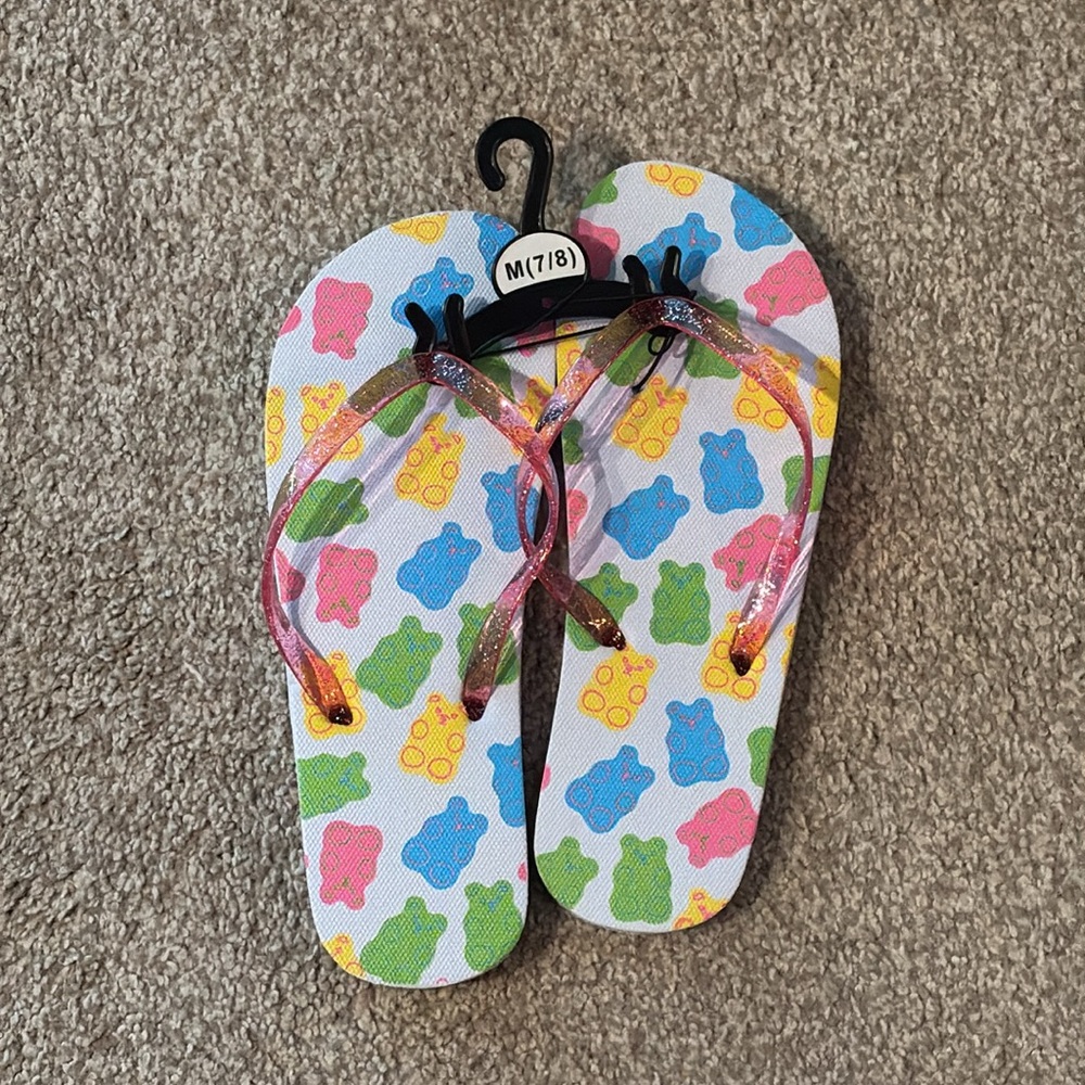 Colorful Kids Junior Flip Flops M (7/8) - Picture 2 of 10
